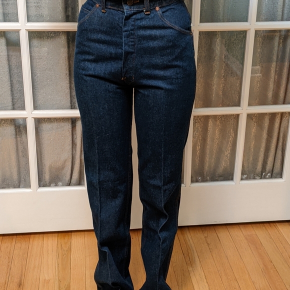 Vintage Tour de France Rigid High waisted Jeans Dark Wash size 24? NWOT - Picture 9 of 13